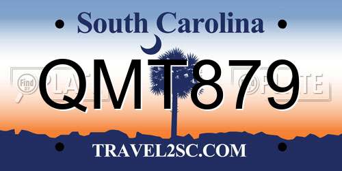 QMT879 South Carolina License Plate
