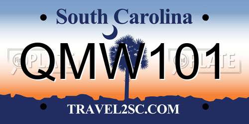 QMW101 South Carolina License Plate