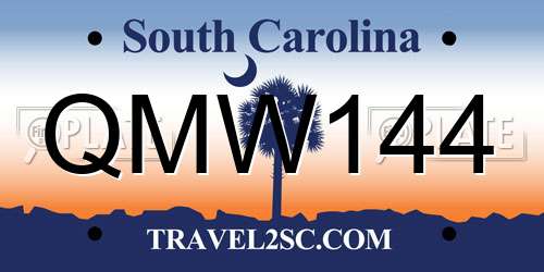 QMW144 South Carolina License Plate