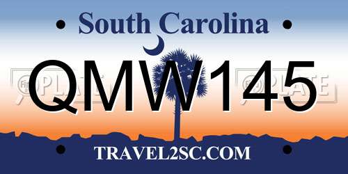 QMW145 South Carolina License Plate