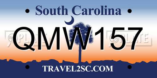 QMW157 South Carolina License Plate