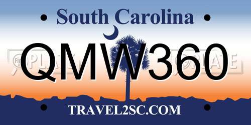 QMW360 South Carolina License Plate