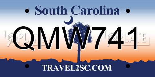 QMW741 South Carolina License Plate