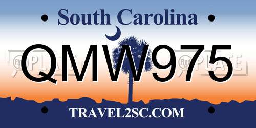 QMW975 South Carolina License Plate