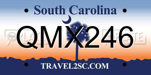 QMX246 South Carolina License Plate