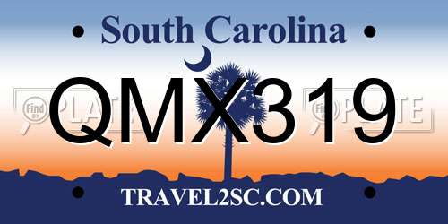 QMX319 South Carolina License Plate
