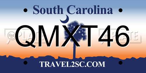 QMXT46 South Carolina License Plate