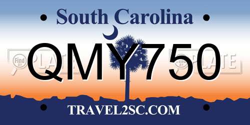 QMY750 South Carolina License Plate