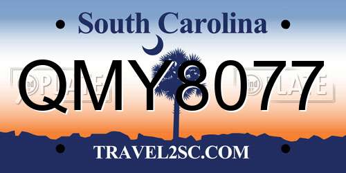 QMY8077 South Carolina License Plate