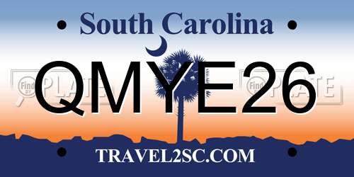 QMYE26 South Carolina License Plate