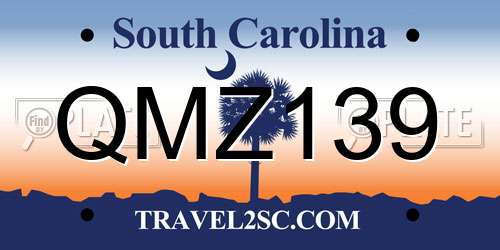QMZ139 South Carolina License Plate