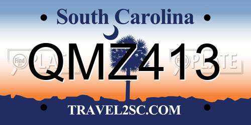 QMZ413 South Carolina License Plate