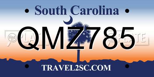 QMZ785 South Carolina License Plate