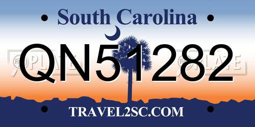 QN51282 South Carolina License Plate