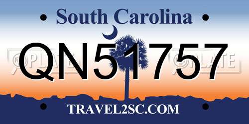 QN51757 South Carolina License Plate