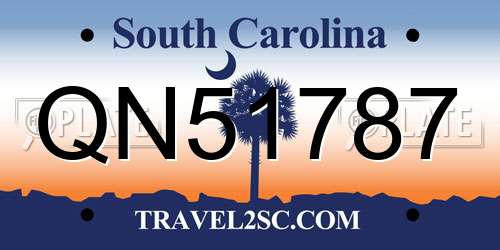 QN51787 South Carolina License Plate