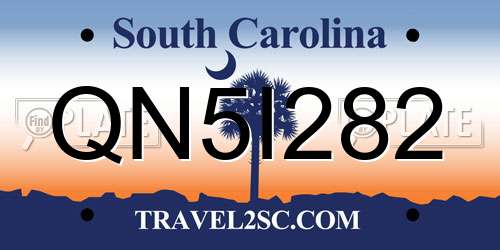 QN5I282 South Carolina License Plate