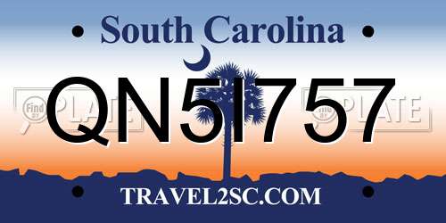 QN5I757 South Carolina License Plate