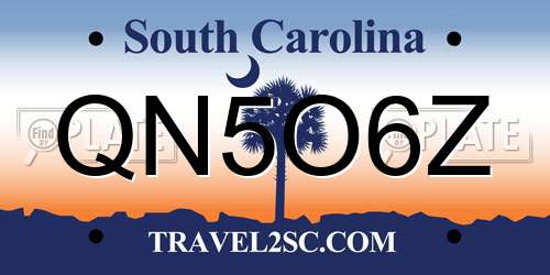 QN5O6Z South Carolina License Plate