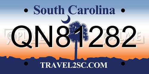 QN81282 South Carolina License Plate