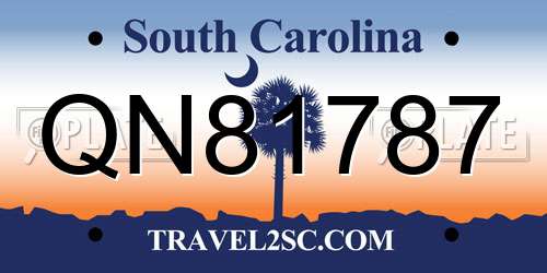 QN81787 South Carolina License Plate