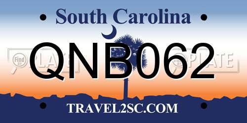 QNB062 South Carolina License Plate