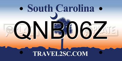 QNB06Z South Carolina License Plate