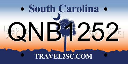 QNB1252 South Carolina License Plate