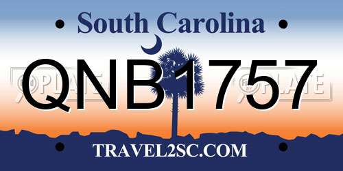 QNB1757 South Carolina License Plate