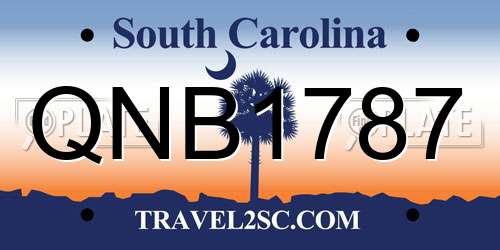 QNB1787 South Carolina License Plate