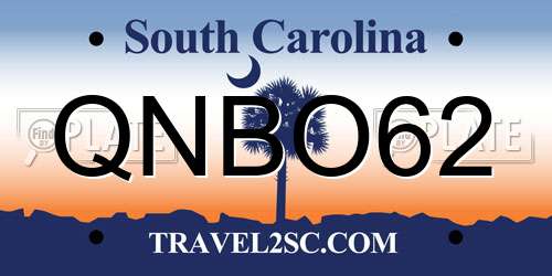QNBO62 South Carolina License Plate