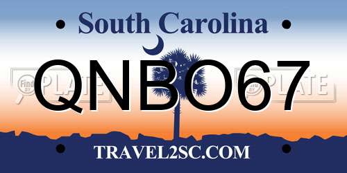 QNBO67 South Carolina License Plate
