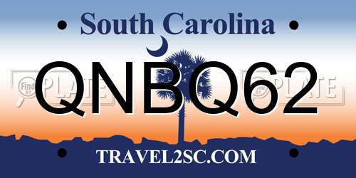 QNBQ62 South Carolina License Plate