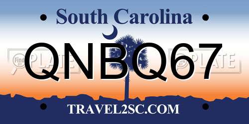 QNBQ67 South Carolina License Plate