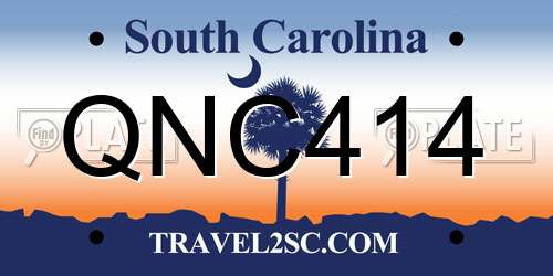 QNC414 South Carolina License Plate