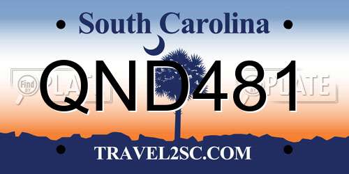QND481 South Carolina License Plate