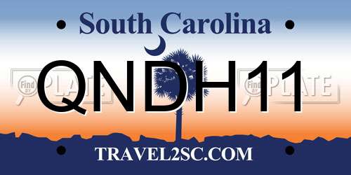 QNDH11 South Carolina License Plate