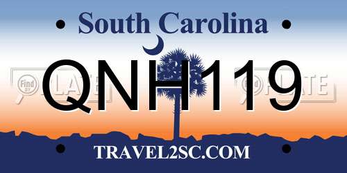 QNH119 South Carolina License Plate