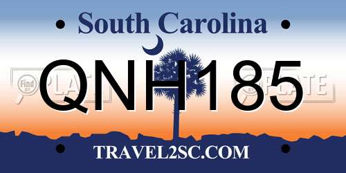 QNH185 South Carolina License Plate