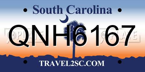 QNH6167 South Carolina License Plate