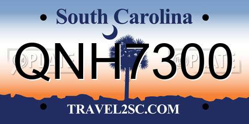 QNH7300 South Carolina License Plate