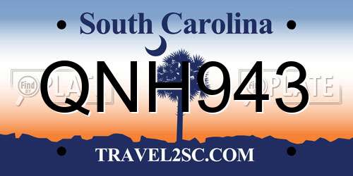 QNH943 South Carolina License Plate