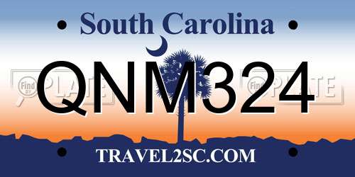 QNM324 South Carolina License Plate