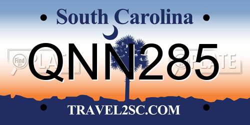 QNN285 South Carolina License Plate