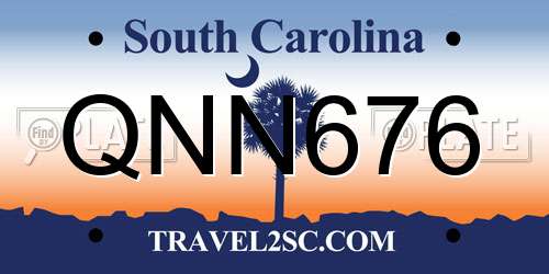 QNN676 South Carolina License Plate