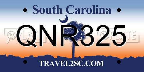 QNR325 South Carolina License Plate