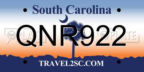 QNR922 South Carolina License Plate