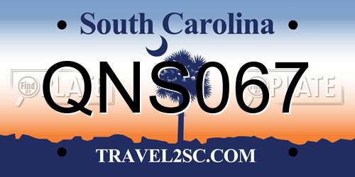 QNS067 South Carolina License Plate