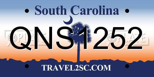 QNS1252 South Carolina License Plate