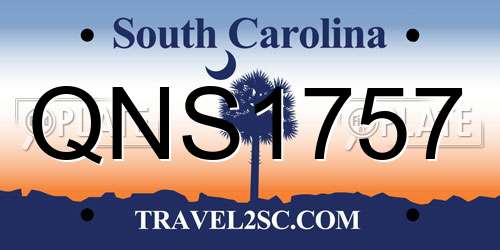 QNS1757 South Carolina License Plate